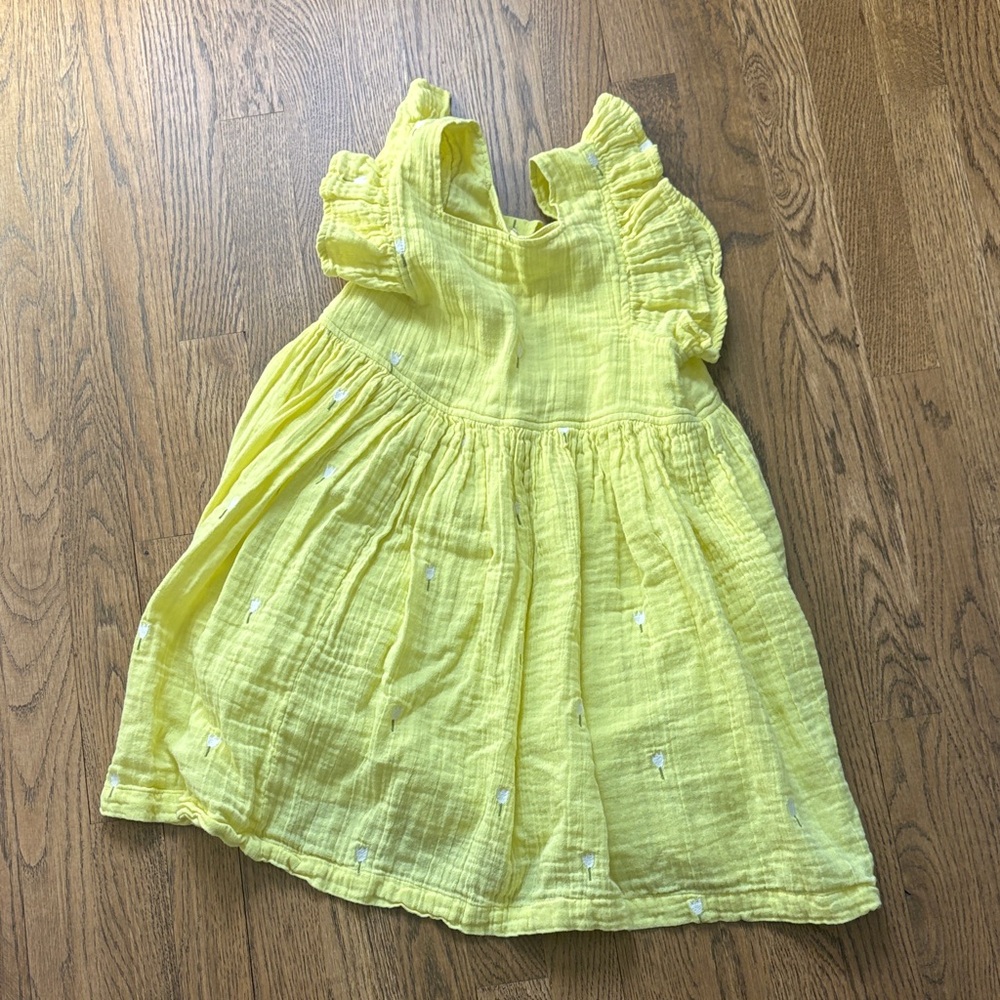 Pink chicken yellow dress